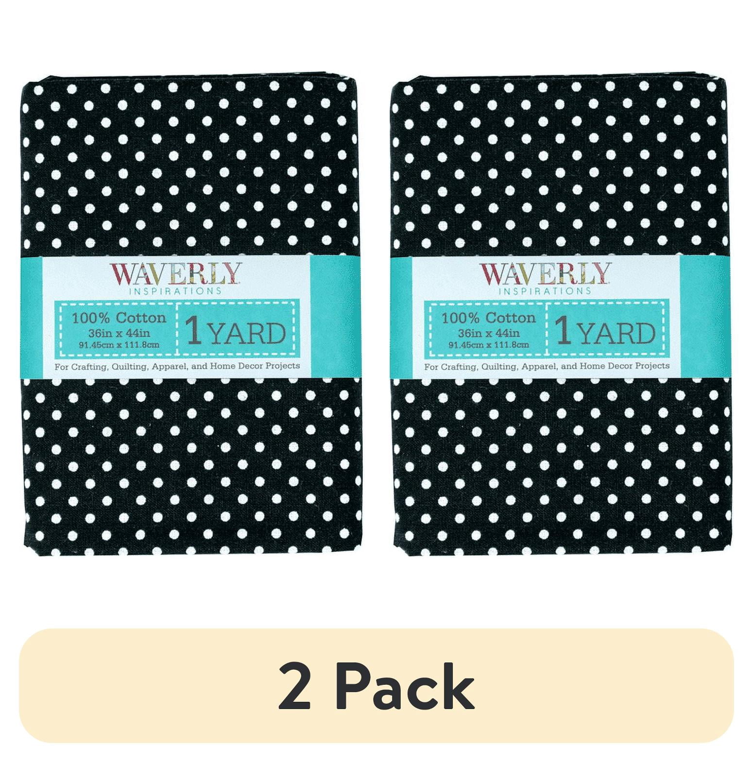 (2 pack) Waverly Inspirations 1 Yard Cut 100% Cotton Prints Fabric Dot Onyx 44" Wide for Quilting & Sewing