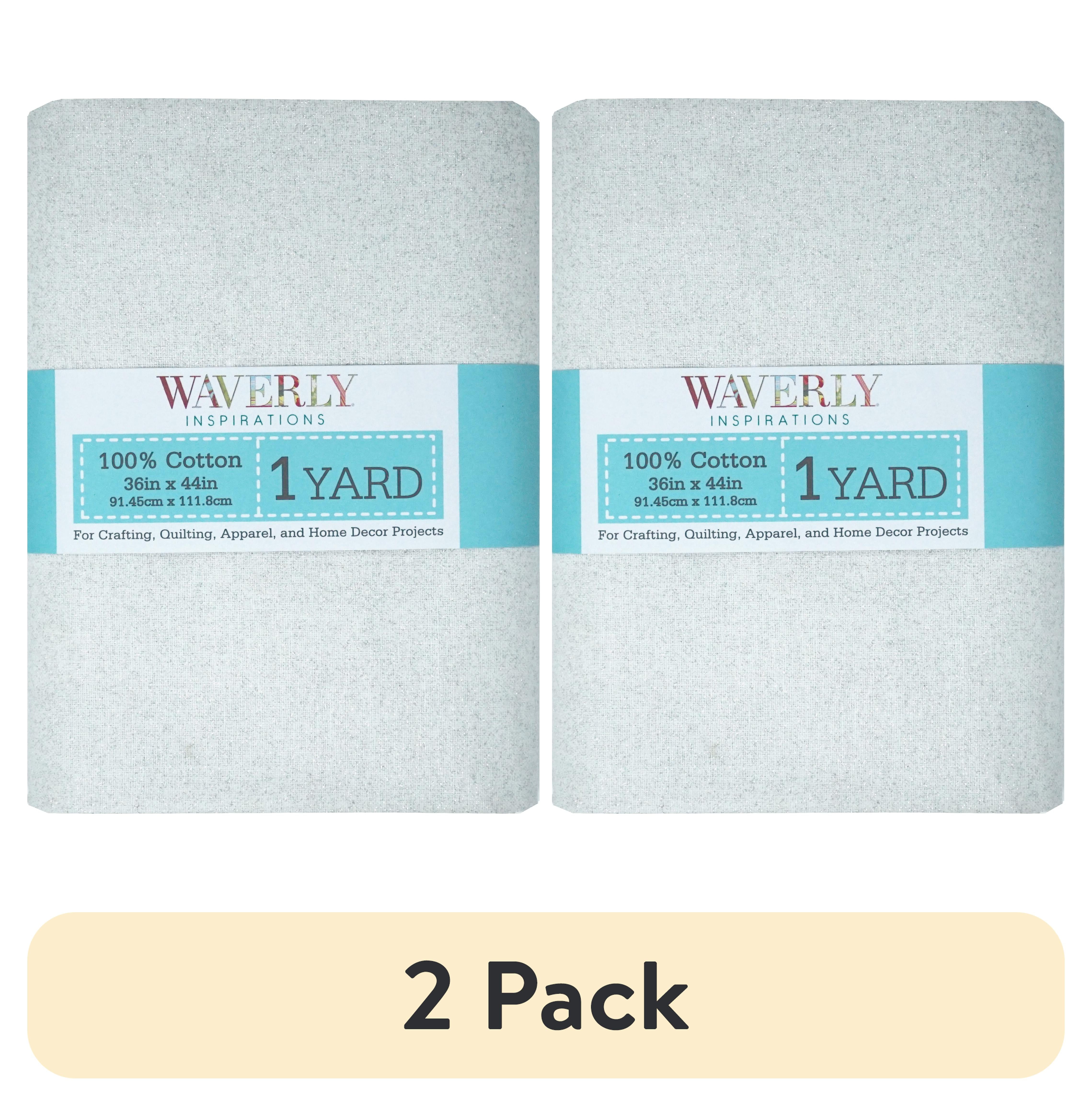 (2 pack) Waverly Inspirations 1 Yard Cut 100% Cotton Prints Fabric Glitter White 44" Wide for Quilting & Sewing