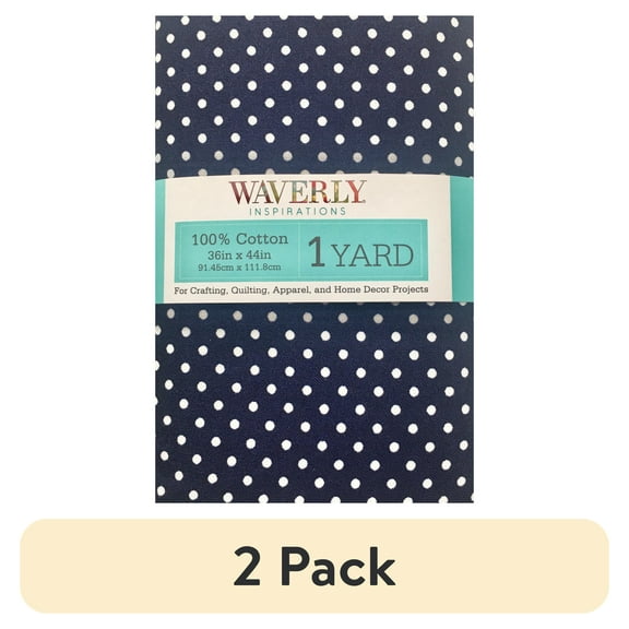 (2 pack) Waverly Inspirations 1 Yard Cut 100% Cotton Prints Fabric Medium Dot Ink 44" Wide for Quilting & Sewing