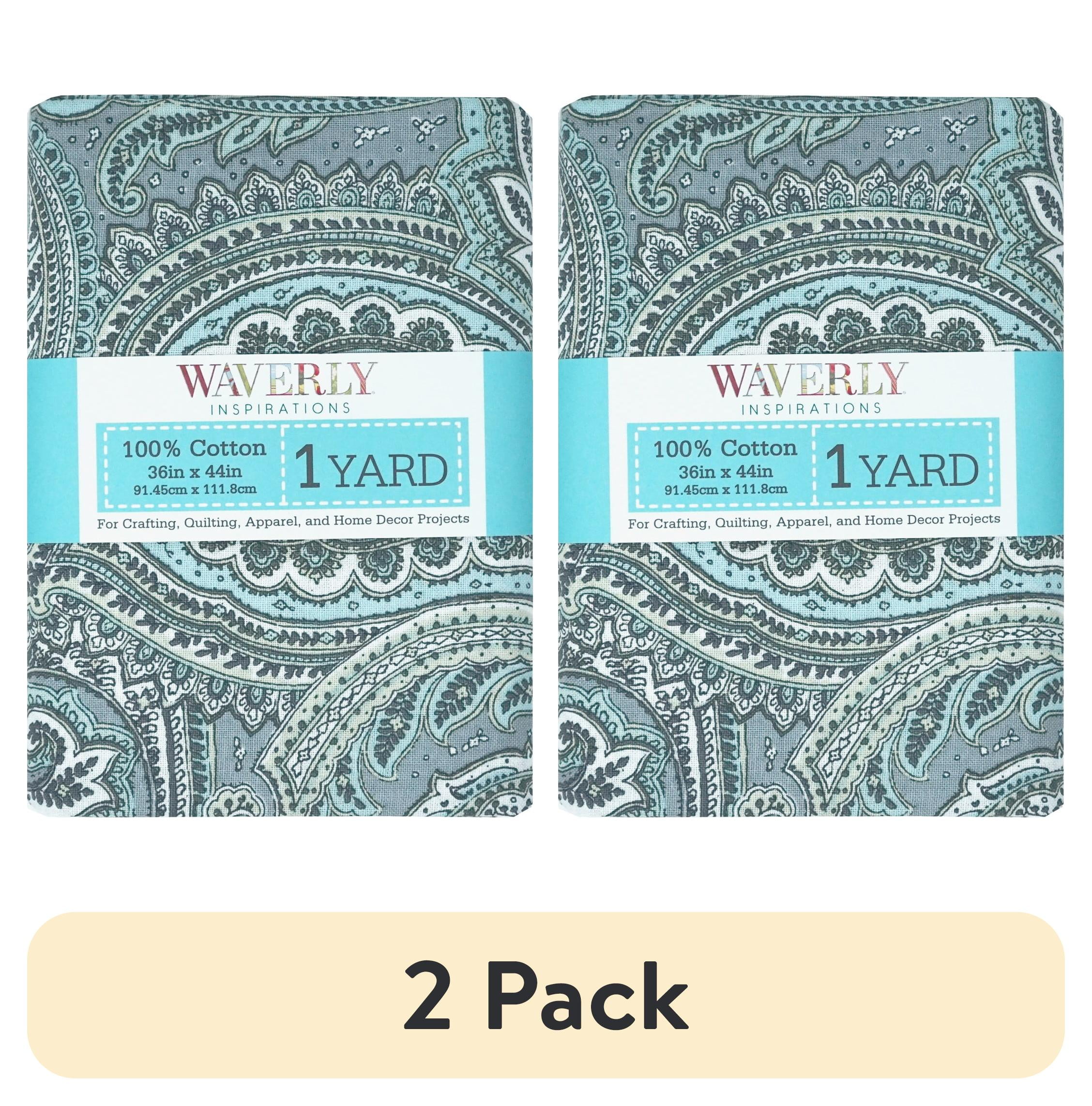 (2 pack) Waverly Inspirations 1 Yard Cut 100% Cotton Prints Fabric Paisley Dew Grey 44" Wide for Quilting & Sewing