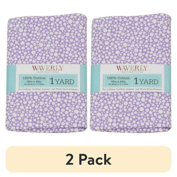 (2 pack) Waverly Inspirations 1 Yard Cut 100% Cotton Prints Fabric Pebbles Lilac 44" Wide for Quilting & Sewing