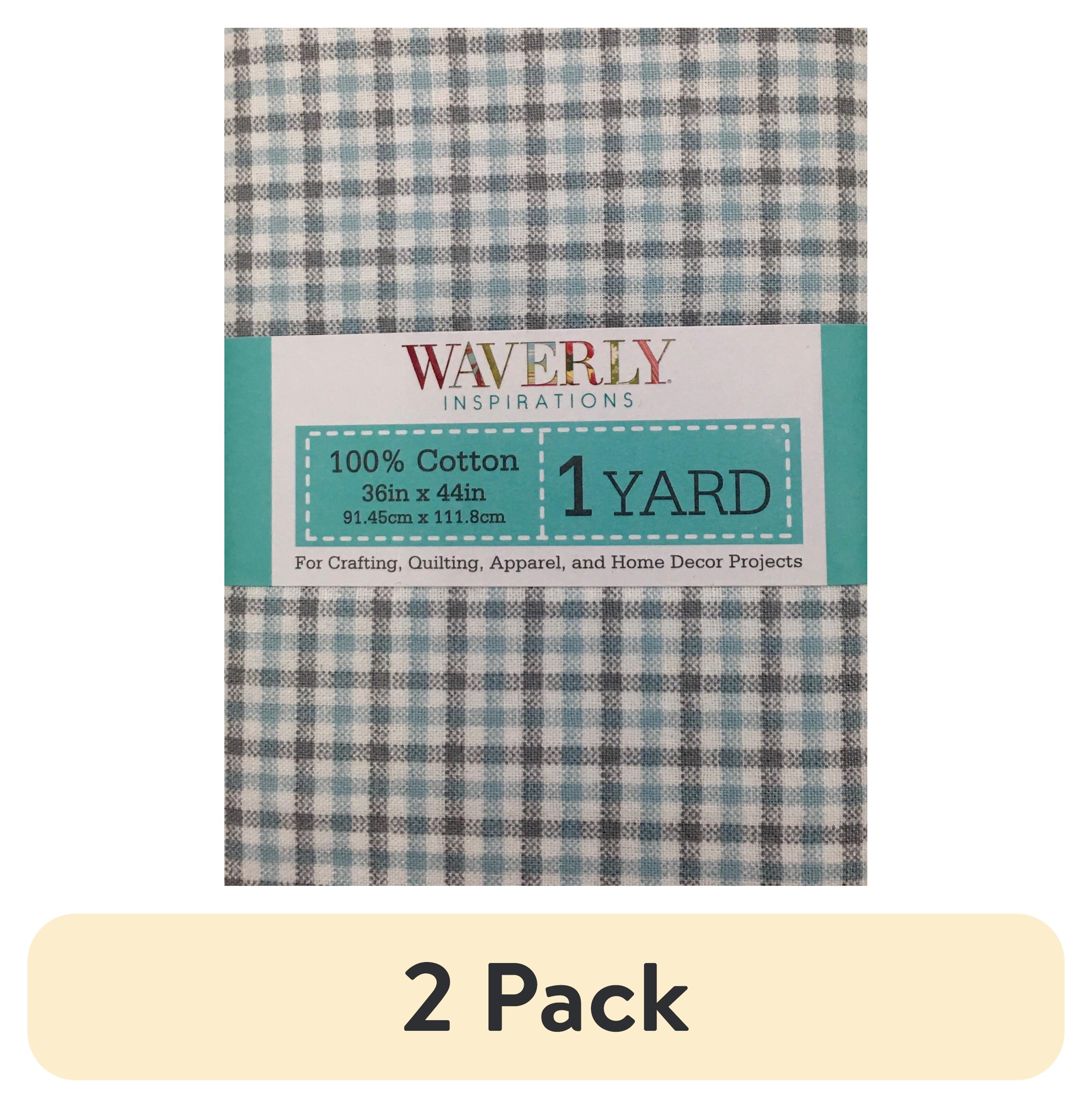 (2 pack) Waverly Inspirations 1 Yard Precut 100% Cotton Prints Fabric Plaid Dew 44" Wide for Quilting & Sewing