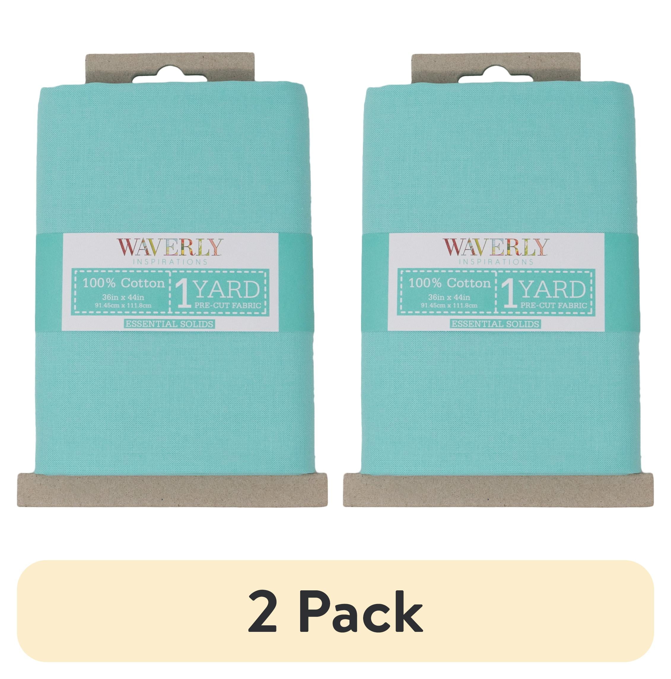 (2 pack) Waverly Inspirations 1 Yard Cut 100% Cotton Solid Fabric Solid Aqua 44" Wide for Quilting & Sewing