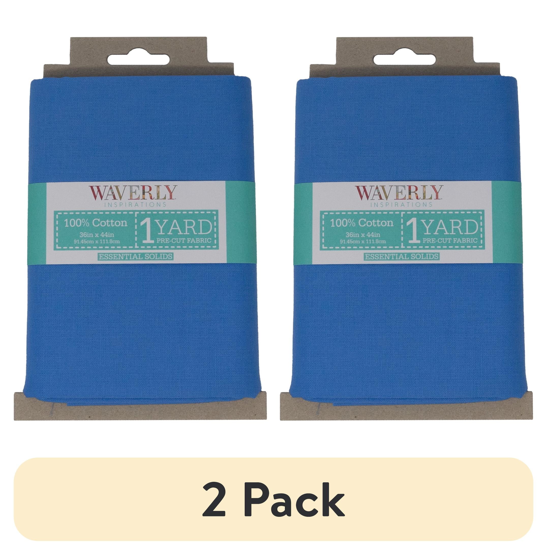 (2 pack) Waverly Inspirations 1 Yard Cut 100% Cotton Solid Fabric Solid Provence Blue 44" Wide for Quilting & Sewing