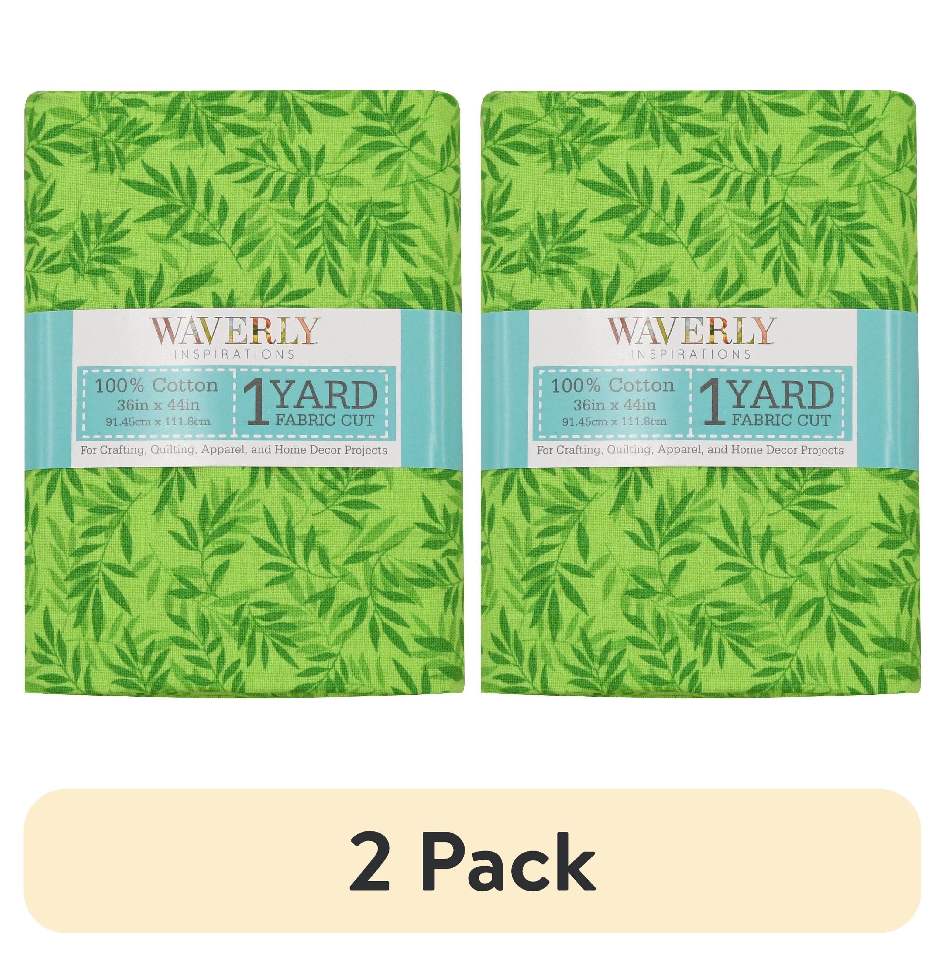 (2 pack) Waverly Inspirations 1 Yard 100% Cotton Sweden Vineyard, Green, 44" Wide for Quilting & Sewing