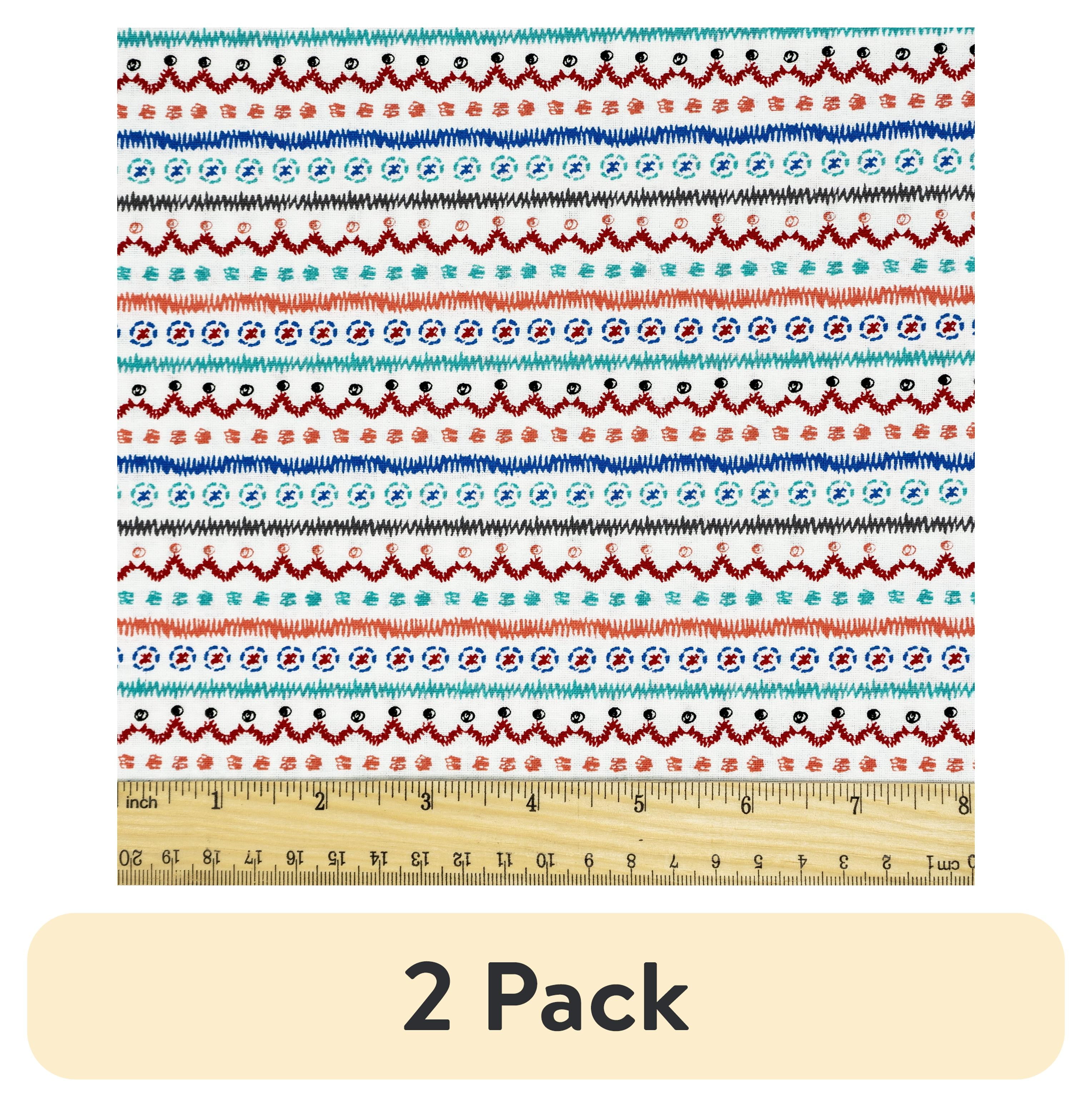 (2 pack) Waverly Inspirations 1 Yard Cut 100% Cotton Prints Fabric Boho Blanket 44" Wide for Quilting & Sewing