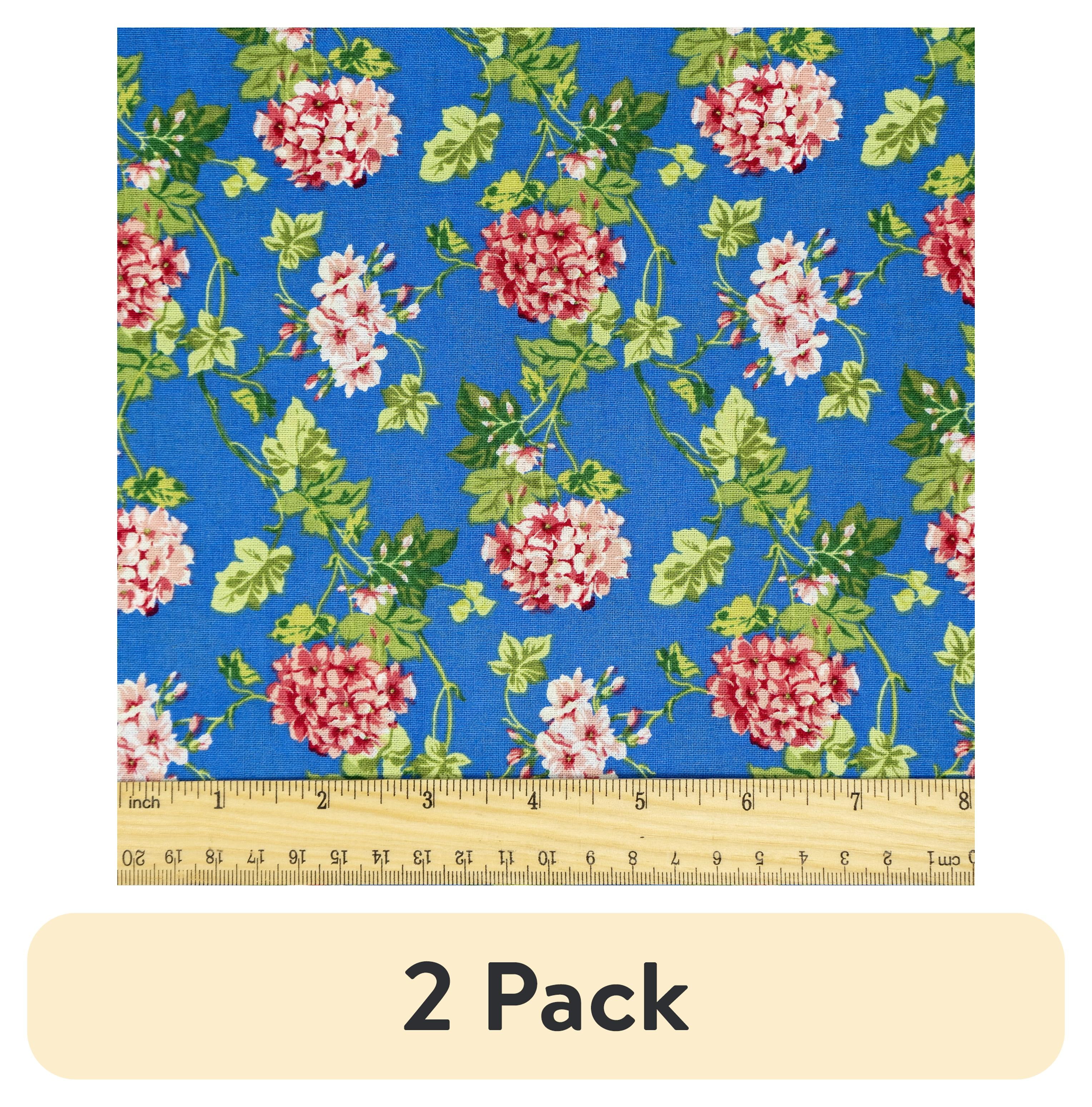 (2 pack) Waverly Inspirations 1 Yard Cut 100% Cotton Prints Fabric Hydrangea Ivy Garden 44" Wide for Quilting & Sewing
