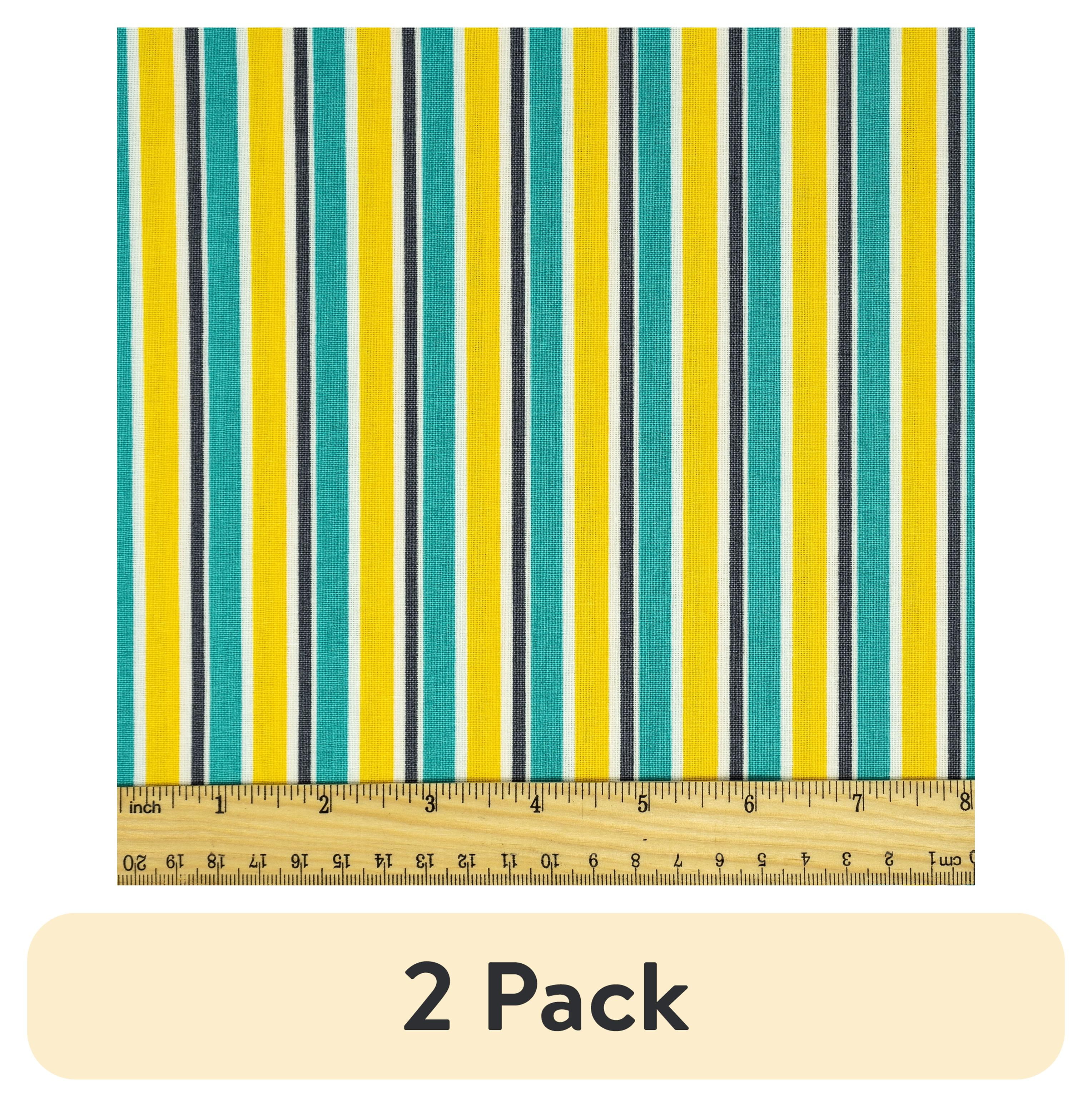 (2 pack) Waverly Inspirations 1 Yard Cut 100% Cotton Prints Fabric Sailor Stripe 44" Wide for Quilting & Sewing