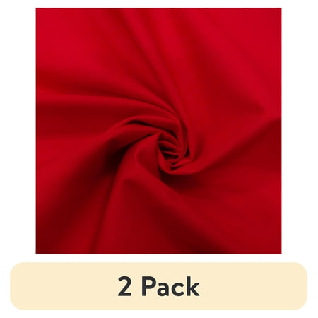 (2 pack) Waverly Inspirations 44" x 108" 100% Cotton 3 Yards Precut Quilting Fabric, Solid Poppy Red