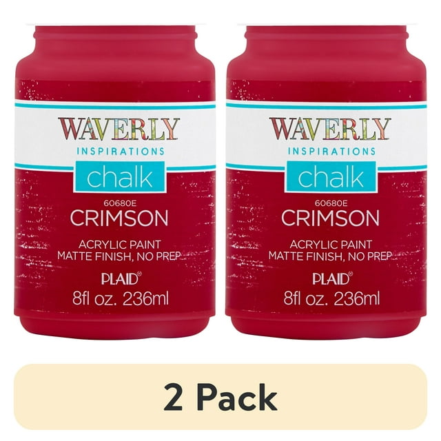(2 pack) Waverly Inspirations Chalk Paint, Ultra Matte, Crimson, 8 fl oz