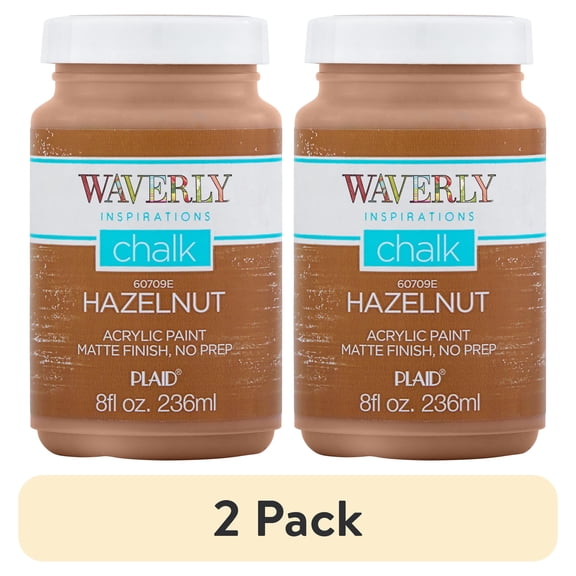 (2 pack) Waverly Inspirations Chalk Paint, Ultra Matte, Hazelnut, 8 fl oz