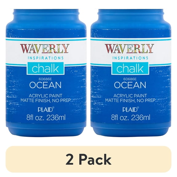 (2 pack) Waverly Inspirations Chalk Paint, Ultra Matte, Ocean, 8 fl oz