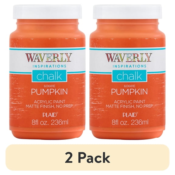 (2 pack) Waverly Inspirations Chalk Paint, Ultra Matte, Pumpkin, 8 fl oz