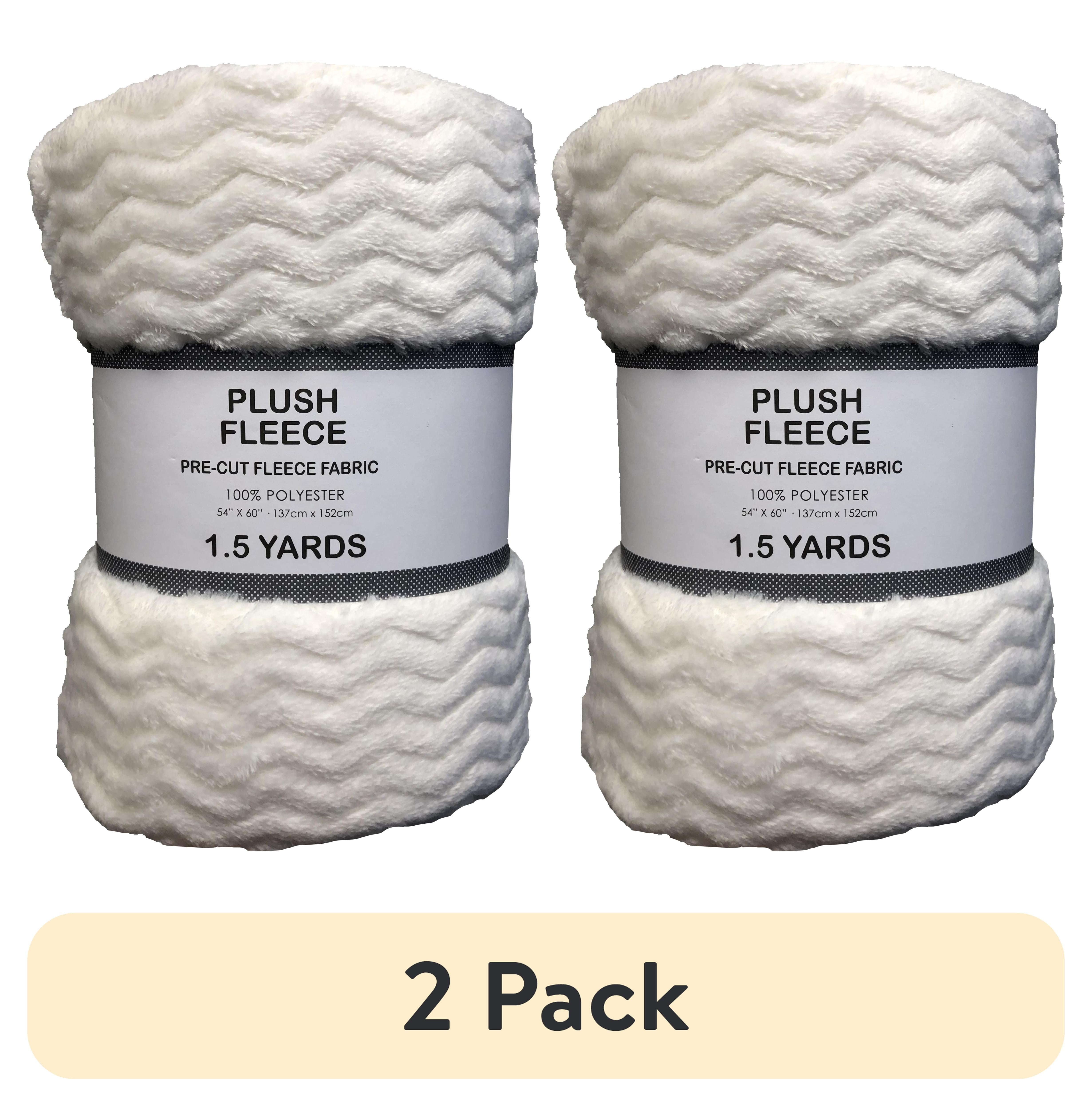 (2 pack) RTC Fabrics Chevron Fleece 60" x 1.5 yd 100% Polyester Pre-cut Fleece Fabric, White