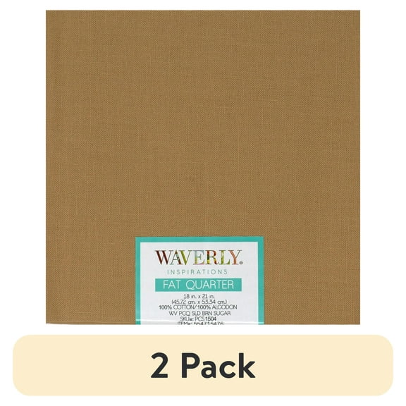 (2 pack) Waverly Inspirations Cotton Fat Quarter Brown Sugar 100% Cotton Fabric, 18" x 21"