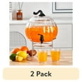 thumbnail image 1 of (2 pack) Way To Celebrate 1.5 Gallon Clear Pumpkin Glass Beverage Dispenser, 1 of 8