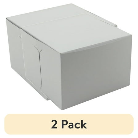 (2 pack) 5" x 5" x 3.5" White Petite Cake Boxes, 5 Count, by Way To Celebrate