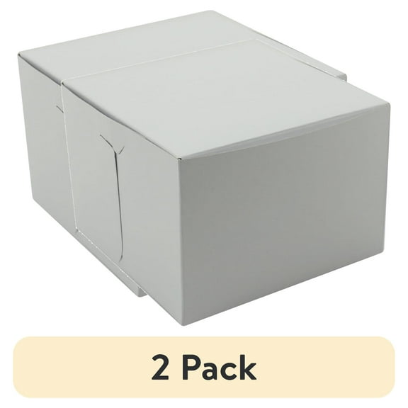 (2 pack) 5" x 5" x 3.5" White Petite Cake Boxes, 5 Count, by Way To Celebrate