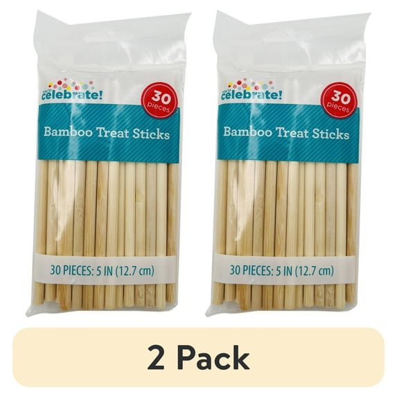 (2 pack) 5" Bamboo Treat Sticks, 30 Count, by Way To Celebrate