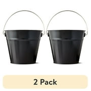 (2 pack) Black Tin Pail with Handle, 5", by Way To Celebrate