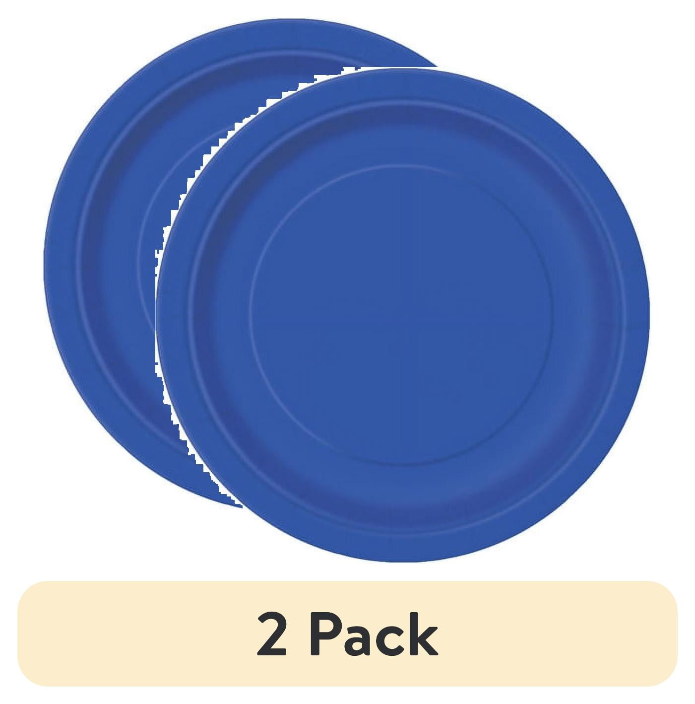 (2 pack) Disposable Paper Plates, 9", Electric Blue, 20 Count, by Way To Celebrate
