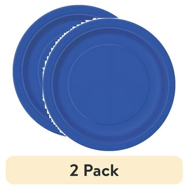 (2 pack) Disposable Paper Plates, 9", Electric Blue, 20 Count, by Way To Celebrate