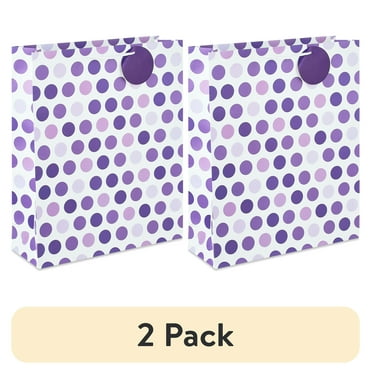 (2 pack) Purple Polka Dot Print Paper Gift Bag, 14.5" x 17.5", by Way To Celebrate
