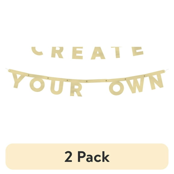 (2 pack) Gold Foil DIY Banner Kit, 129 Pieces, by Way To Celebrate