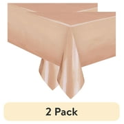 (1 pack) Way to Celebrate! Rose Gold Foil Party Tablecloth, 84in x 54in