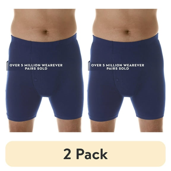 (2 pack) Wearever Men's Incontinence Underwear Washable Bladder Control Boxer Briefs with Tapered Leg, 3-Pack