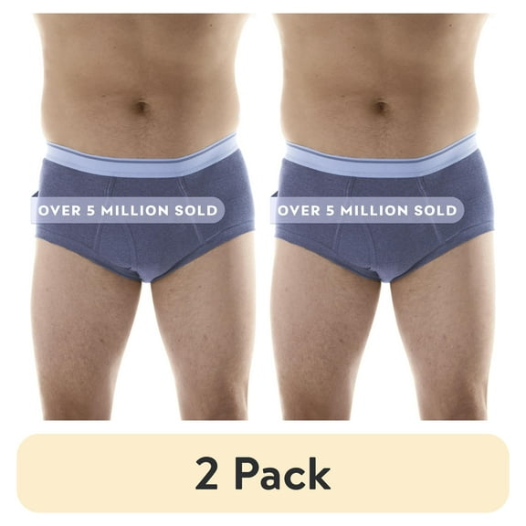 (2 pack) Wearever Men's Incontinence Underwear Washable Bladder Control Briefs, 3-Pack