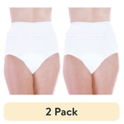 2 pack Wearever Womens Incontinence Underwear Nylon and Lace Bladder Control Panties, Washable Reusable 3-Pack