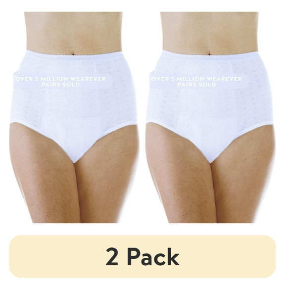(2 pack) Wearever Women's Incontinence Underwear, Super Absorbent Bladder Control Panties, Reusable 3-Pack