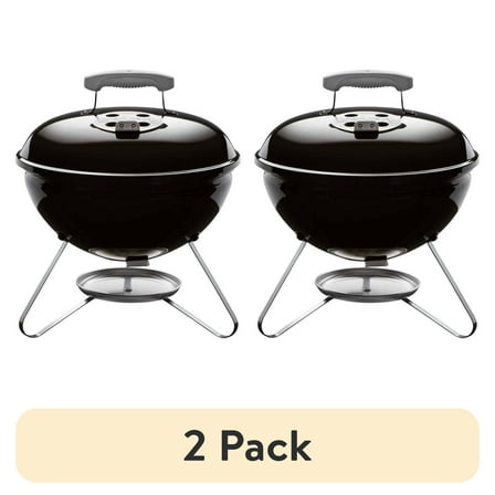 (2 pack) Weber 14 in. Smokey Joe Charcoal Grill Black