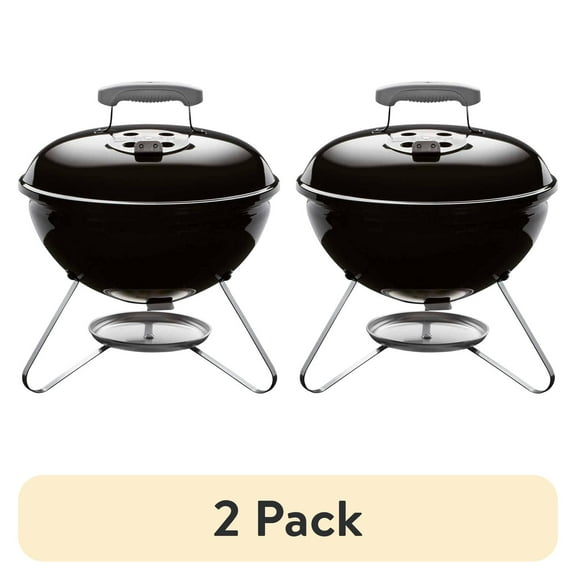 (2 pack) Weber 14 in. Smokey Joe Charcoal Grill Black