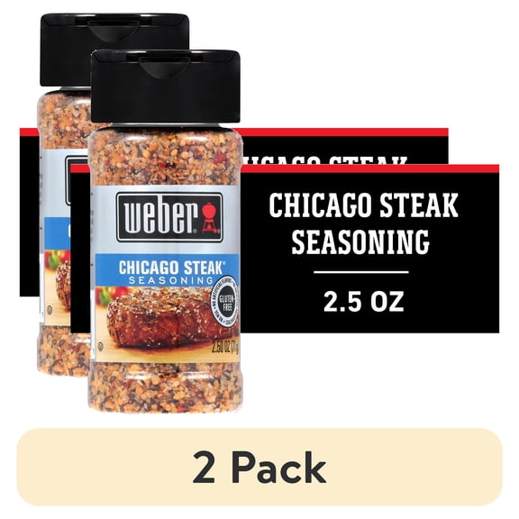 (2 pack) Weber Chicago Steak Seasoning, Kosher, 2.5 OZ