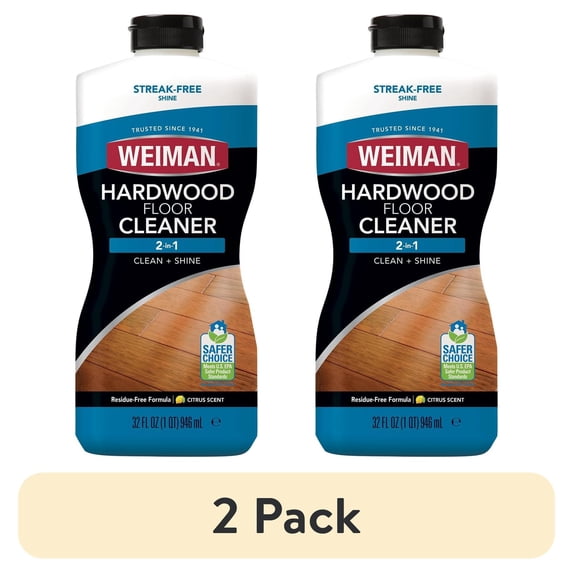 (2 pack) Weiman Hardwood Floor Cleaner & Hardwood Polish & Restore High Shine Floor Polish Kit - Restore Dull Hardwood Floors