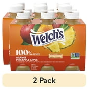 (2 pack) Welch's 100% Juice, Orange Pineapple Apple, 10 fl oz On-the-Go Bottle (Pack of 6)