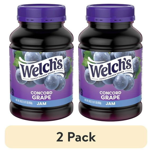 (2 pack) Welch's Concord Grape Jam, 30 oz Jar