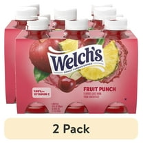 (2 pack) Welch's Fruit Punch Juice Drink, 10 fl oz On-the-Go Bottle (Pack of 6)