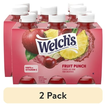 (2 pack) Welch's Fruit Punch Juice Drink, 10 fl oz On-the-Go Bottle (Pack of 6)