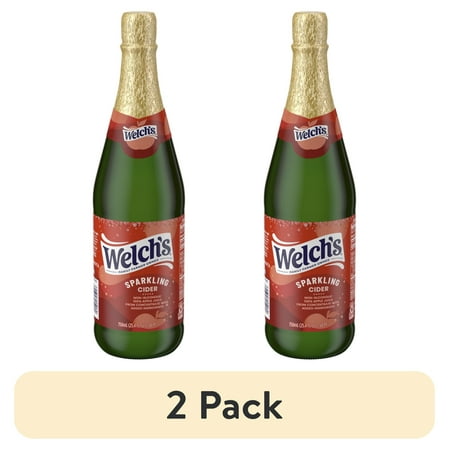 (2 pack) Welch's Non-Alcoholic Sparkling 100% Apple Juice, Cider, 25.4 fl oz Bottle