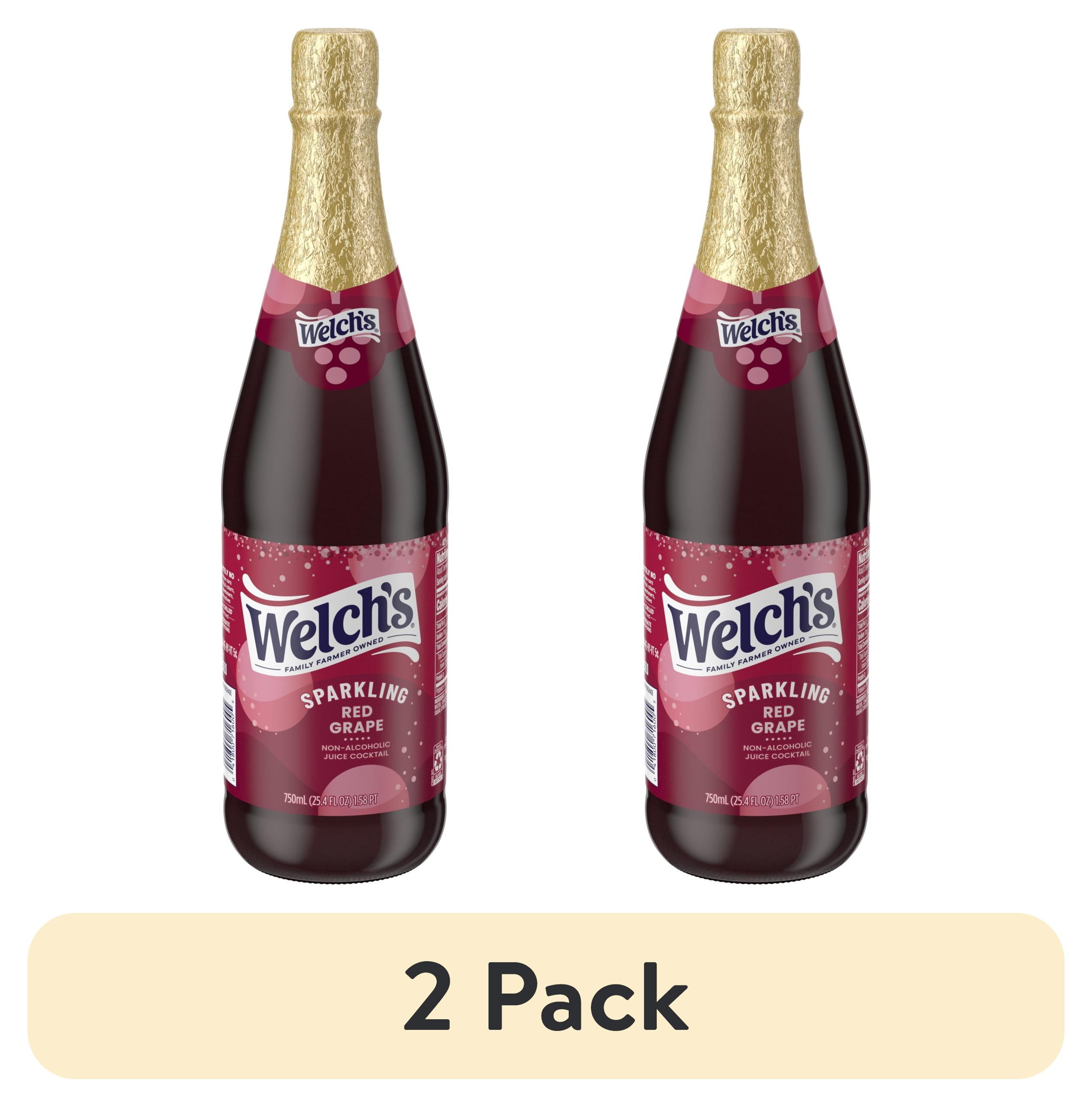 (2 pack) Welch's Non-Alcoholic Sparkling Juice Cocktail, Red Grape, 25.4 fl oz Bottle