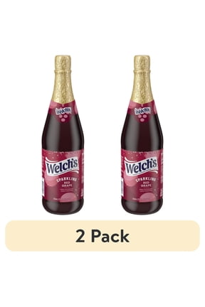 (2 pack) Welch's Non-Alcoholic Sparkling Juice Cocktail, Red Grape, 25.4 fl oz Bottle