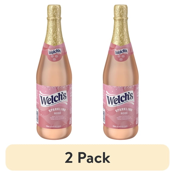 (2 pack) Welch's Non-Alcoholic Sparkling Rosé Grape Juice Cocktail, 25.4 fl oz Bottle