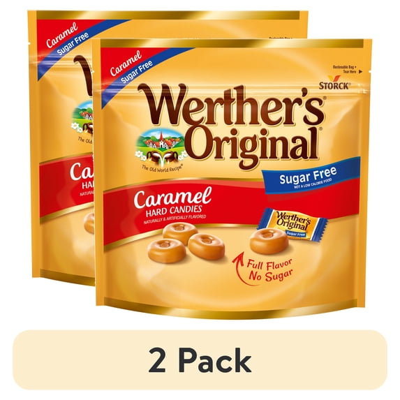 (2 pack) Werther's Original Hard Sugar Free Caramel Candy, 7.7 oz