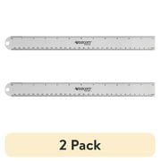 (2 pack) Westcott 12" Aluminum Ruler, Cork Back, Imperial/Metric, 0.09 lbs. 1-Count, Not Bulk, High School