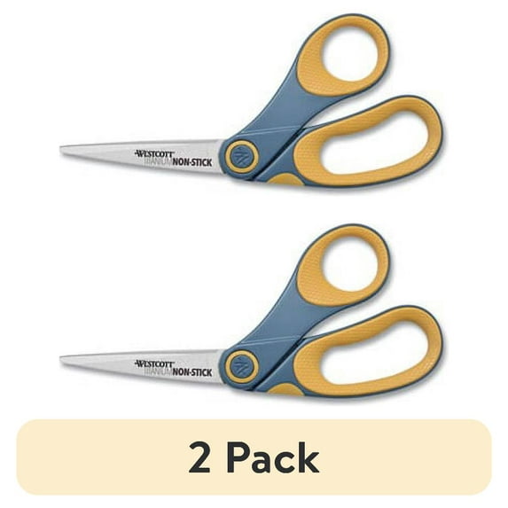 (2 pack) Westcott Non-Stick Titanium Bonded Scissors, 8" Bent