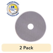 (2 pack) Westcott 45mm Rotary Fabric Cutter Replacement Blade for Sewing, Titanium Bonded, Craft & Sewing Tool, 1-Count