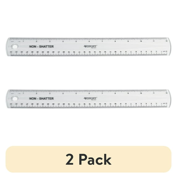 (2 pack) Westcott Shatter-Proof Ruler